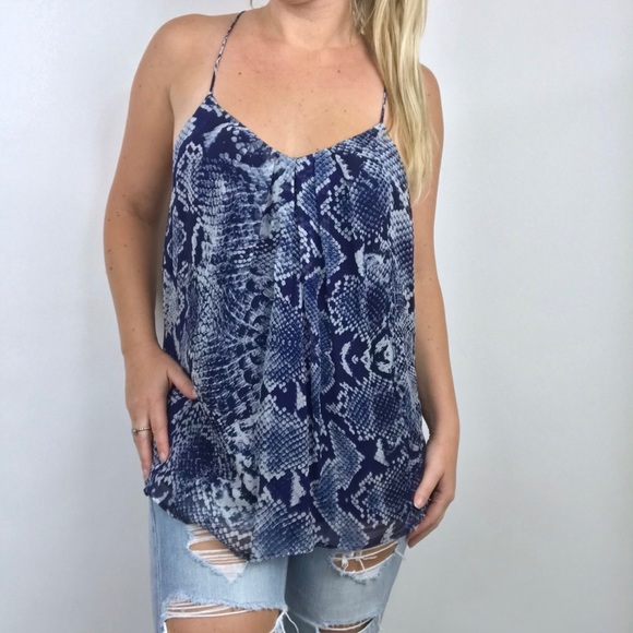 Lavender Brown Tops - {Lavender Brown} Snake Print Racerback Silk Cami
